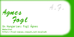 agnes fogl business card